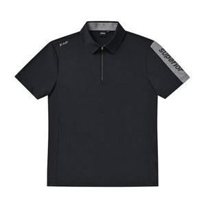 [슈페리어][슈페리어] 남성 집업 카라 반팔 티셔츠 블랙 (ICC120439)