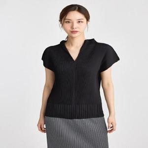 [플리츠미][플리츠미] V넥 피아노 플리츠 티셔츠_EPTSM324010