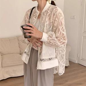 [유니제이] 레다우 시스루 레이스 자켓