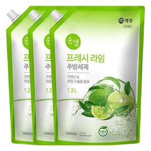 순샘 라임 주방세제 리필 1.2L X 3개 WFKMMPA