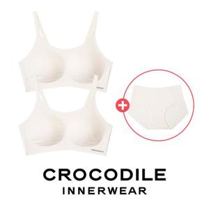 [크로커다일] 소프트핏 쉘론 U넥/V넥/스트랩 패드일체형 브라2+팬티1 택 1