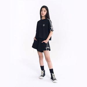 [더데이걸] 발레코어 크롭 반팔 반바지 세트 TGMS25302_7358