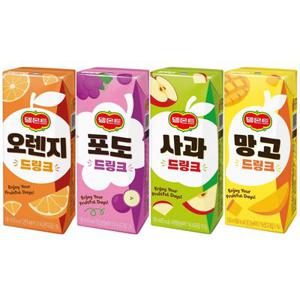 델몬트 팩음료 4가지맛 190ml 24팩 모음 사과 망고 오렌지 포도 팩음료
