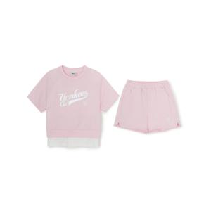 MLB 키즈 스트릿 베이직 레이어드 티셔츠세트(여아) 뉴욕양키스 L.PINK 7FS1B0663 50PKL