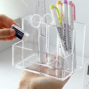 화장품 정리함 아크릴 정리대 립스틱 보관함 화장대 연필꽂이 수납함 3칸