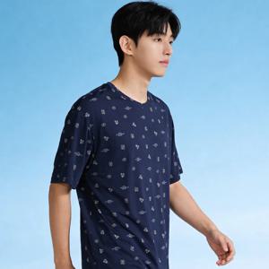 6C12 남성용 냉감 아이스 여름 파자마 반팔 실내복