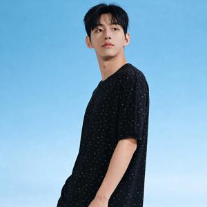 6C11 남성용 냉감 아이스 여름 파자마 반팔 실내복