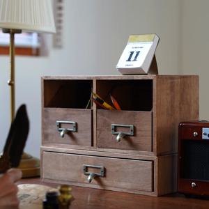 채셔 원목 책상 정리함 툴박스 데스크테리어 수납함 미니 서랍