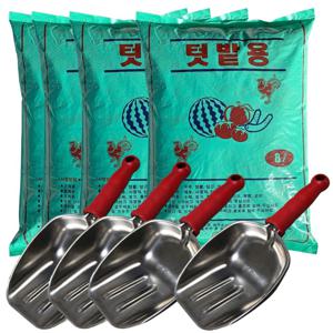 텃밭용 발효수피 8L(4개)+다용도 바가지삽(4개) 퇴비 밑거름 부산물 유기질 비료