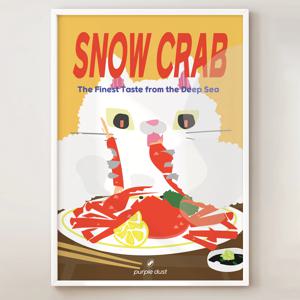 꽃게 그림 대게 포스터 고양이 킹크랩 수산물 횟집 인테리어