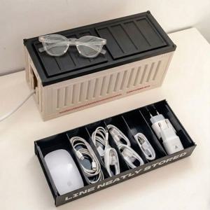 2단 컨테이너 멀티탭 정리함 콘센트 정리선반 전선 보관함 3color