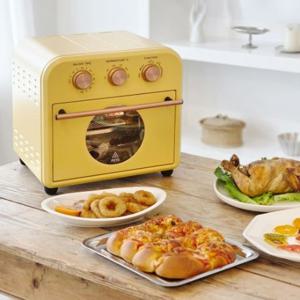 로티세리 오븐형 에어프라이어 대용량 감성 키치 레트로 에어프라이기 바스켓 그릴 15리터