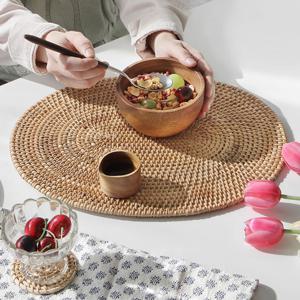 라탄 타원 테이블매트 홈카페 플레이팅 식탁매트