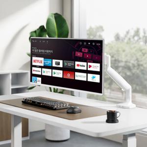 [오늘의집 단독] 엔산마운트 데스크셋업 스마트모니터 모니터암 화이트세트 (81cm)