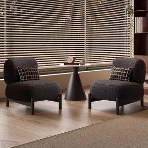 [해외] 1인소파 거실 북유럽 부클레 패브릭 라운지체어 안락의자