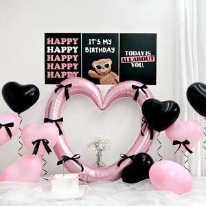 A3 포스터 하트 프레임 생일 파티 세트 풍선 패키지 꾸미기 포토존 장식