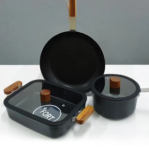 키친아트 포르트 28후라이팬+18편수냄비+28사각전골냄비 C세트