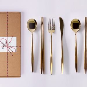 선물포장 몽블랑 골드 캐롤 디너 커트러리 4종세트 4인 16p