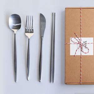 선물포장 노브 스텐 디너 커트러리 4종세트 2인 8p