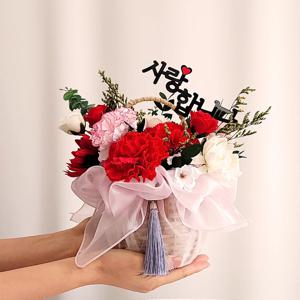 어버이날 카네이션 비누꽃 꽃바구니 부모님 선물
