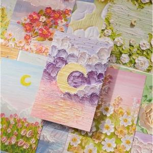 감성 풍경 유화 꽃 플라워 엽서 포스터 편지지 세트