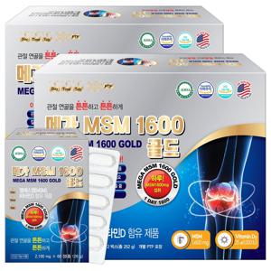 미국 메가 엠에스엠1600 골드 120정X2박스 MSM 영양제 관절 연골 엔 식이유황