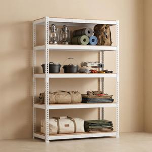 5단 중량랙 2T 철제 선반 조립식 앵글 다용도실 창고 펜트리 베란다 수납 선반장  수납장