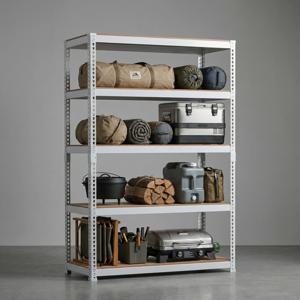 5단 중량랙 2T 철제 선반 조립식 앵글 다용도실 창고 수납 선반장 (12mm 강화합판)