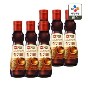 백설 100% 통참깨 참기름 320ml x6개