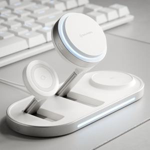 Qi2.2 초고속 3in1 맥세이프 무선 충전기 거치대 M 듀얼폴드 쿨러터보 여행용 접이식