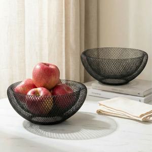 원형 철제 바구니 과일 와이어 바스켓 트레이 간식 네트망