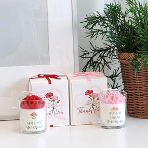 카네이션 선물세트 감성 유리컵 캔들