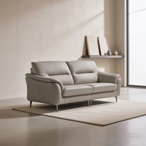 베니토 3인 전체 통가죽 소파+스툴