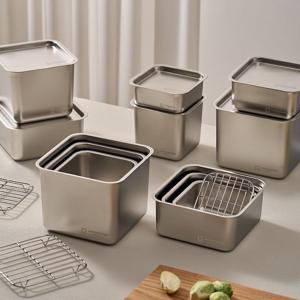 콰트라트 스텐 304 무연마제 반찬통 (6개 풀세트)