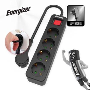 고용량 멀티탭 3680W 과부하차단 슬림 납작 블랙 4구 2M