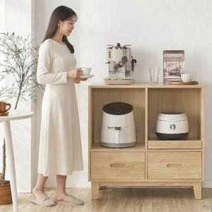 에센 원목 주방 렌지대 서랍형 높은 조리대 밥솥장 선반장 하부장(3colors)