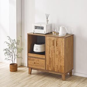 에센 원목 주방 렌지대 수납형 높은 조리대 밥솥장 선반장 하부장(3colors)