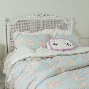 레이첼 플라워 프릴 린넨 모달 차렵 이불 (바닐라블루)