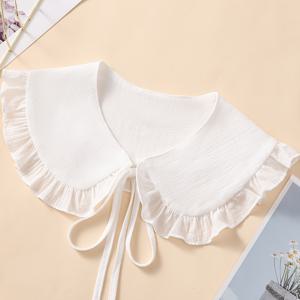 TEMU 여성용 러플 레이스 오프숄더 숄 칼라 탈부착형 페이크 칼라, 패셔너블하고 활용도 높은 장식용 탈부착형 칼라