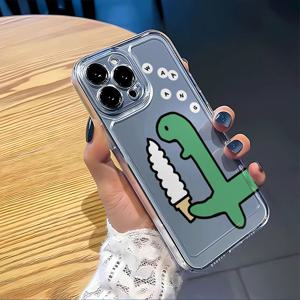 TEMU 공룡 투명 폰 케이스 삼성 갤럭시 S24 울트라/S24 플러스/S24/S23 울트라/S23 FE/A55/A54/A53/A52/A52S/A51/A50/A50S/A35/A34/A33/A32/A24/A23/A22/A21S/A20/A20S/A15/A14/A13/A12/A10S/A05S/A05/A03S/A03 신규 아름답고 우아한 반짝이는 커플 케이스