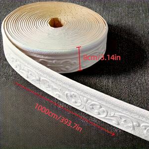 TEMU 3D 자가 점착 엣지 밴딩 벽 스티커 - 두꺼운 5mm, 393.7인치의 도어 프레임, 천장 및 모서리 엣지용 비닐 - 홈 리모델링 엣지 트림, 홈 임프로브먼트 추가 | 3D 벽 엣지 | 내구성 있는 벽 엣지 장식