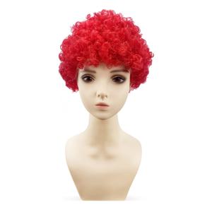 TEMU 생생한 빨간색 코끼리 머리 모발, 남녀 모두를 위한 재미있는 역할 놀이 및 파티 의상 추가에 적합, 탄성 있는 네트 캡 포함, 할로윈, 카니발 또는 테마 이벤트에 완벽, 가발 액세서리