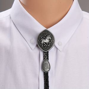 TEMU 서부 볼로 타이 프린트 패턴 니트 넥타이, 남녀 모두에게 적합