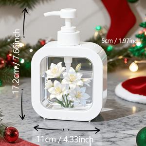 TEMU 핸드 펌프가 있는 창의적인 홈 욕실 디스펜서 - 순백색 백합 꽃다발, 욕실, 주방, 싱크대에 적합 - 비누, 비누, 샤워 젤 등에 이상적 - 혁신적인 로션 병, 로션 디스펜서, 디스펜서, 욕실 추가품
