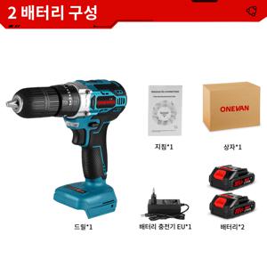 TEMU ONEVAN 13mm 브러시리스 모터 전기 드릴 25단 속도 토크 조정+2단 속도 조절 +3가지 작동 모드 설정 무선 다기능 전기 드릴 세트+리튬 이온배터리 실내 인테리어, 야외 작업, 가구 수리 등 모든 상황에서 편리하게 사용 휴대용 배터리 대용량 소형 경량 국내 배송