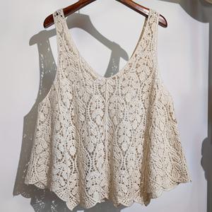 TEMU 우아한 캐주얼 휴가용 풀오버, 솔리드 컬러 V넥 민소매 탑, 태크탑, 자수 컷아웃 디자인, 봄/여름/가을용 (프롬/등교/출퇴근/홈웨어), 십대 소녀용, 청소년용