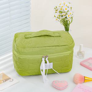 TEMU 1개 대용량 설탕색 귀여운 스위트 스토리지 백, 여행용 세탁, 휴대용, 부드럽고 패셔너블한 꽃무늬 핸드헬드 메이크업 백