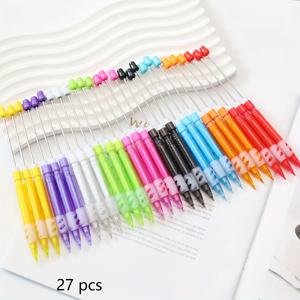 TEMU 9개 18개 27개 비드 자동 연필, 다중 색상, 부드러운 글쓰기, 연필 깨짐 없음, 글쓰기, 그리기, 초안 작성에 사용 가능, 좋아하는 장식과 페어링 가능, 학생 선물, 회사 보상
