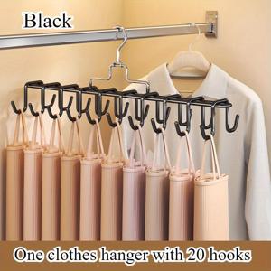 TEMU 20개 헤비듀티 후크 - 공간 절약형 옷장 정리용 고정 후크, 모자·벨트·스카프·속옷 걸이용, 집·기숙사·소매점에 이상적, 내구성 강한 금속 제작, 웨이비 디자인, 오래가는 소재, 작은 공간 생활을 위한 필수품