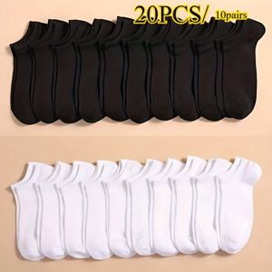 TEMU 남성용 캐주얼 단색 양말 20켤레, 통기성 좋고 편안함, 땀 및 냄새 방지 로우컷 발목 양말, 모든 계절에 적합, 편안한 경험을 위한 디자인, 간편한 외출에 적합
